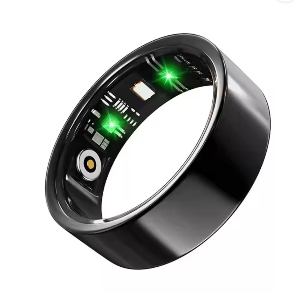 Bluetooth Health Monitoring Smart Ring Black Size 9 | Sleep Tracking, Waterproof